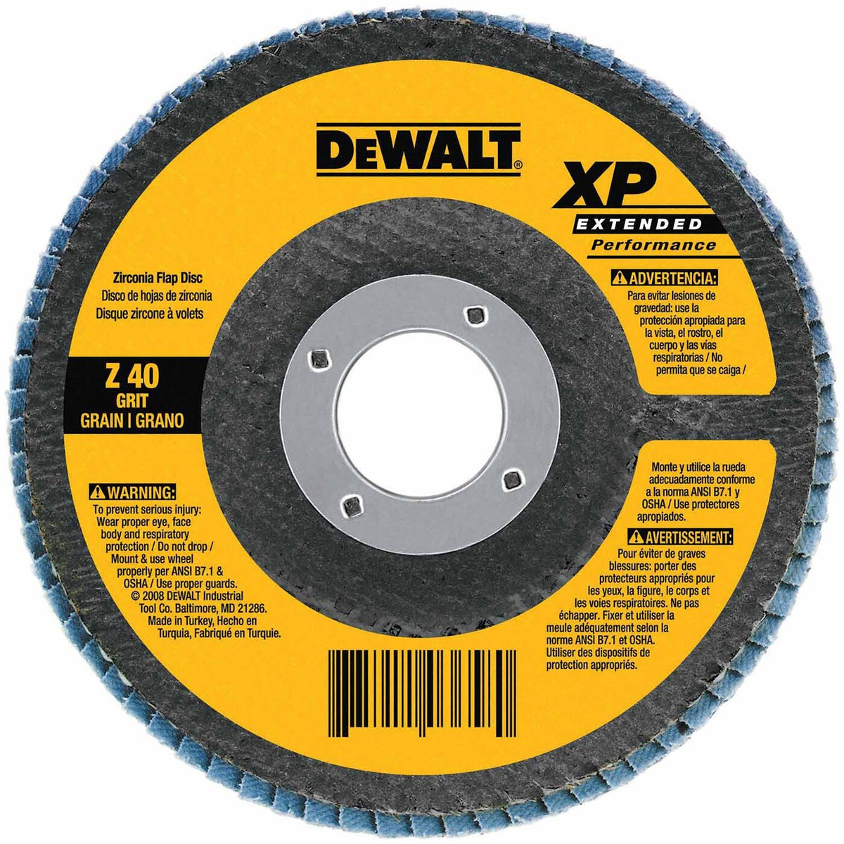 DeWalt DW8256 4-1/2" x 5/8-11 XP Ceramic Flap Disc for Grinding and Weld Blending 80 Grit