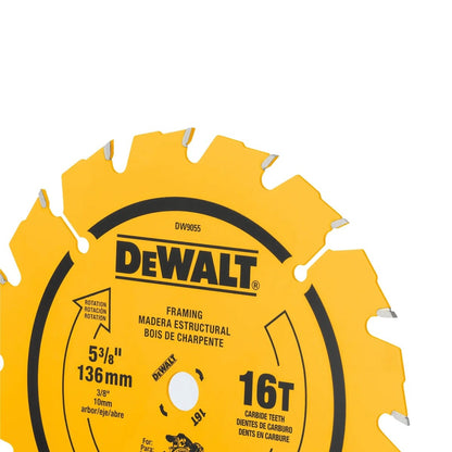 DeWalt DW9055 5-3/8" 16T Carbide Saw Blade (Fast Woodcutting)