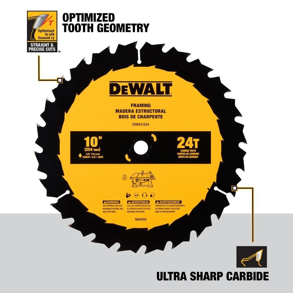 DeWalt DWA11024 10 in. 24T General Purpose Saw Blade