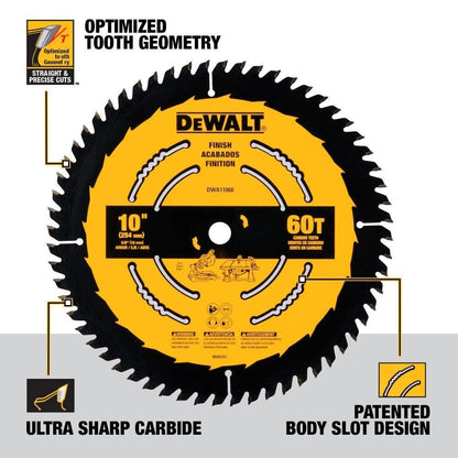 DeWalt DWA11060 10 in. 60T Finish Saw Blade