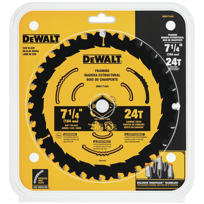 DeWalt DWA171424 7-1/4" 24T Small Diameter Circular Saw Blade Blister