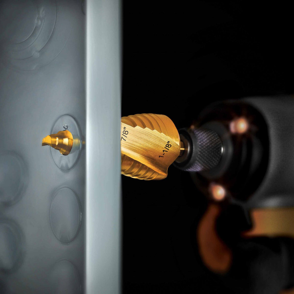 DeWalt DWA1789IR 7/8" - 1-1/8" 2 Step Titanium Nitride Coating Impact Ready Step Drill Bit