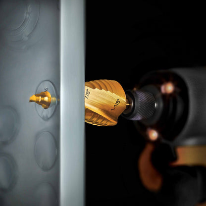 DeWalt DWA1789IR 7/8" - 1-1/8" 2 Step Titanium Nitride Coating Impact Ready Step Drill Bit