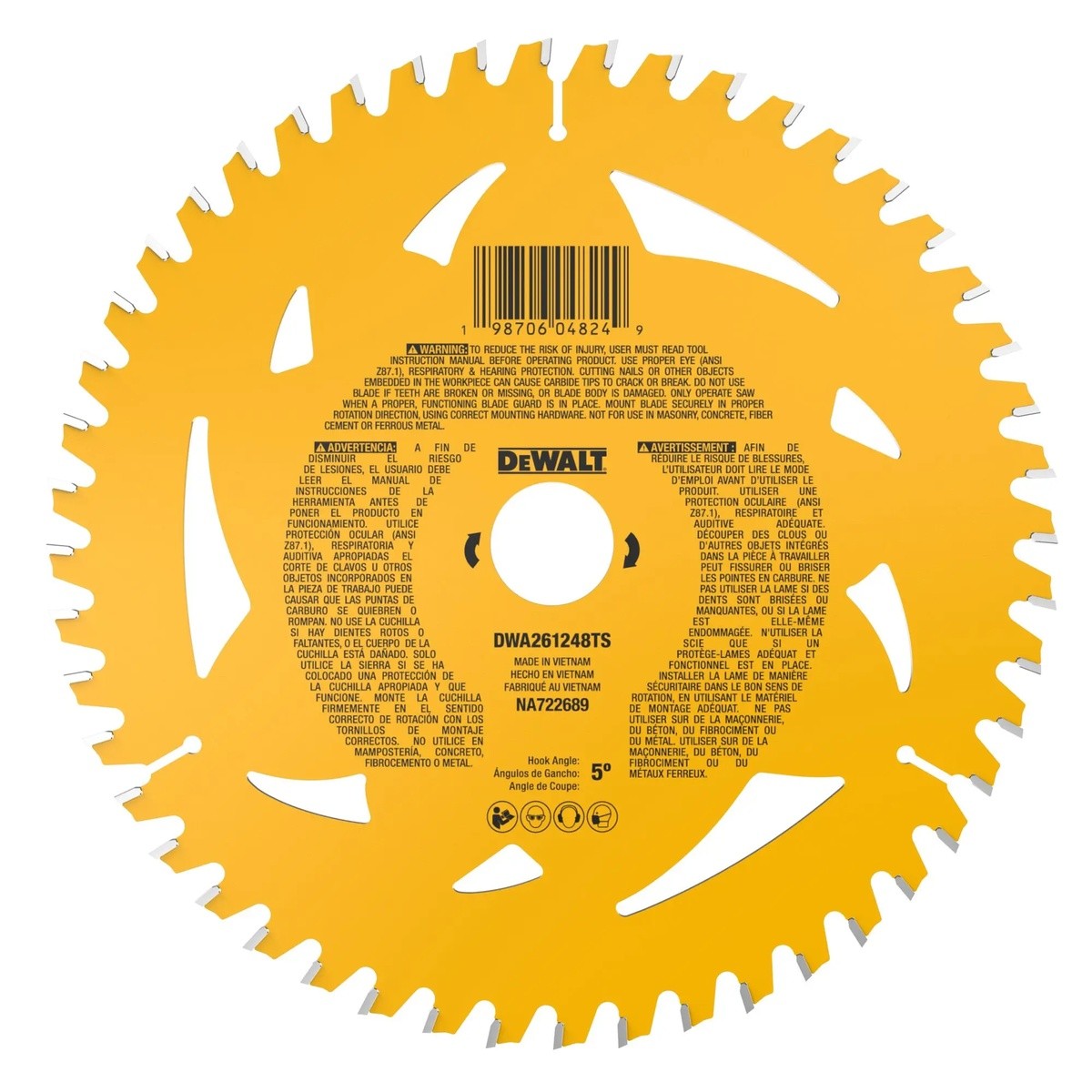 DeWalt DWA261248TS 6.5" 48T Fine Finish Carbide Track Saw Blade 20mm Arbor