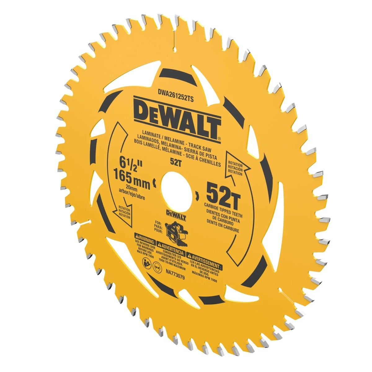 DeWalt DWA261252TS 6-1/2" 52T Laminate and Melamine Track Saw Blade