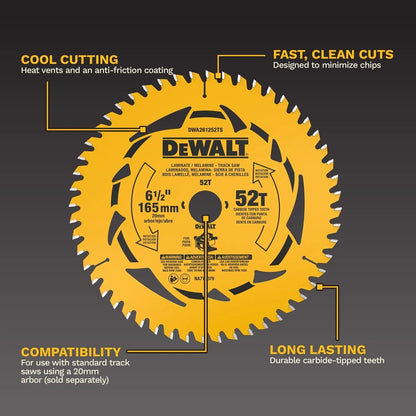 DeWalt DWA261252TS 6-1/2" 52T Laminate and Melamine Track Saw Blade