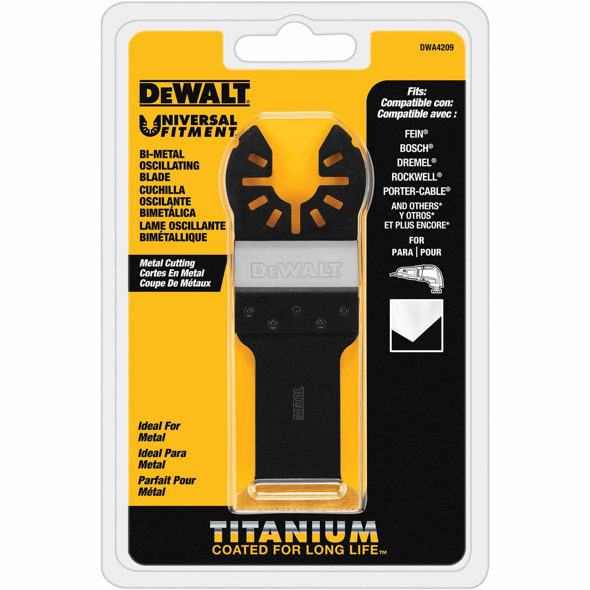 DeWalt DWA4209 Titanium Nitride Coating Metal Universal Oscillating Tool Blade