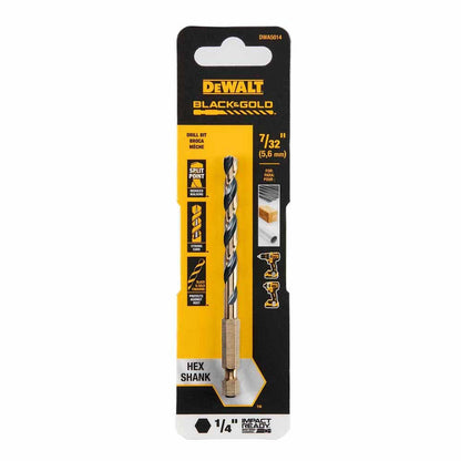 DeWalt DWA5014 7/32" Black & Gold Impact Ready Metal Drill Bit