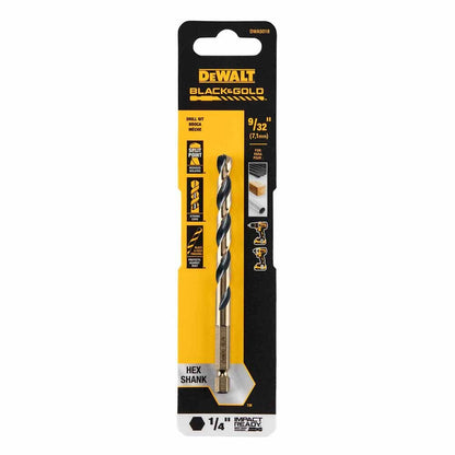 DeWalt DWA5018 9/32" Black & Gold Impact Ready Metal Drill Bit