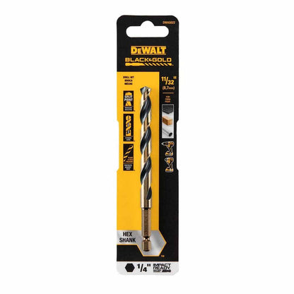 DeWalt DWA5022 11/32" Black & Gold Impact Ready Metal Drill Bit