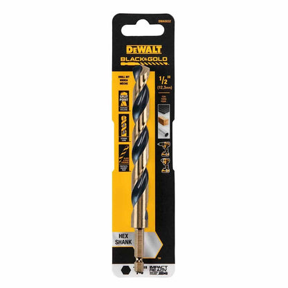 DeWalt DWA5032 1/2" Black & Gold Impact Ready Metal Drill Bit