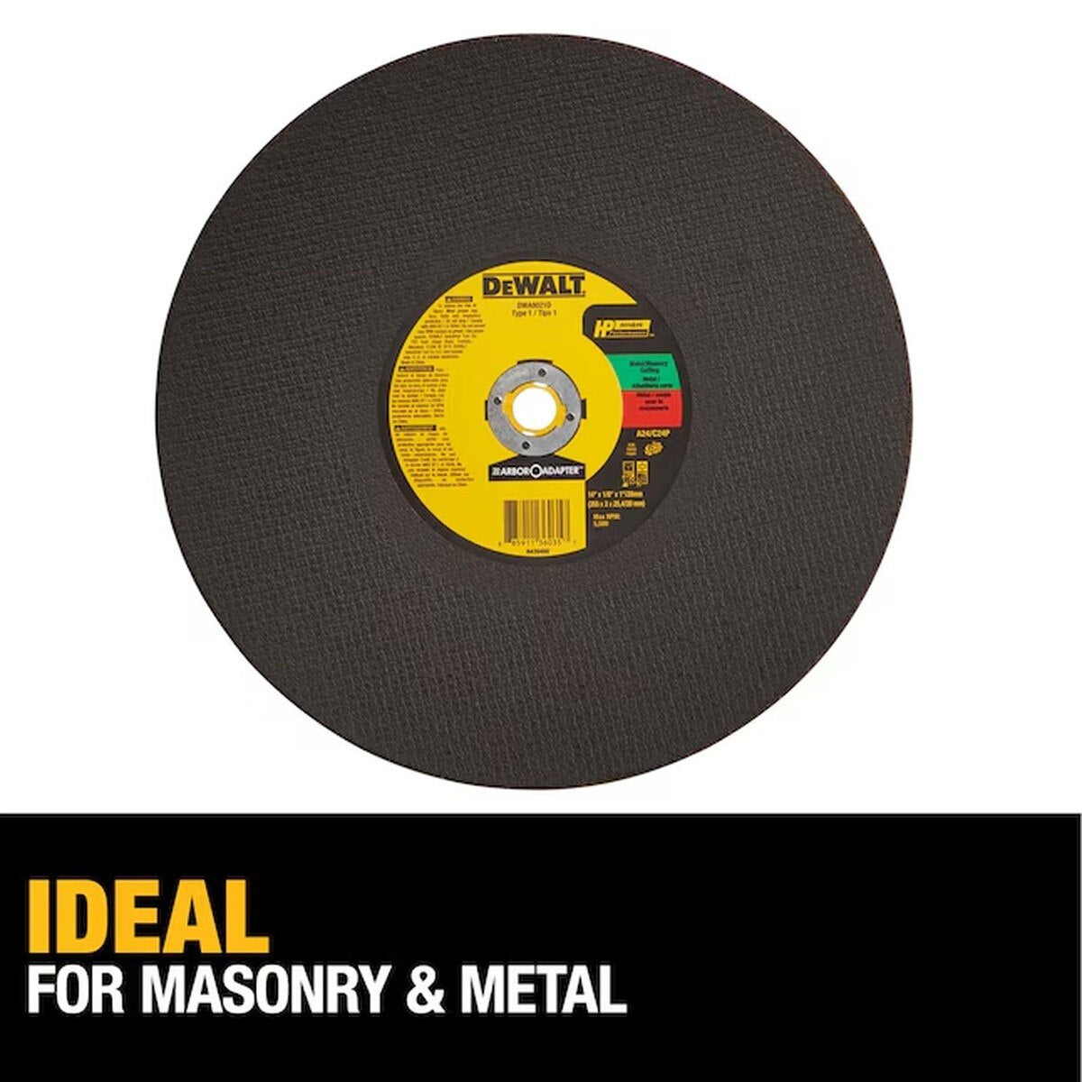 DeWalt DWA8021D 14" Aluminum Oxide Cutting Wheel Accessory Blade
