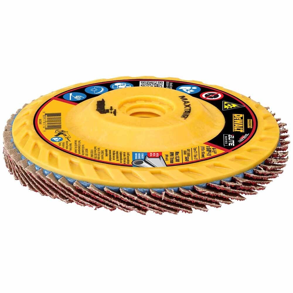 DeWalt DWA8280HCTR Elite Series , 4-1/2" x 5/8-11 40 Grit Ceramic T27 High Density Flap Disc