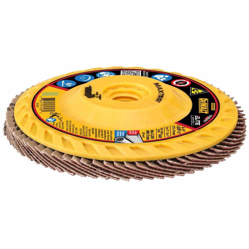 DeWalt DWA8282HCTR ELITE SERIES 4-1/2X5/8-11IN 80G T27 Trimmable Flap Disc
