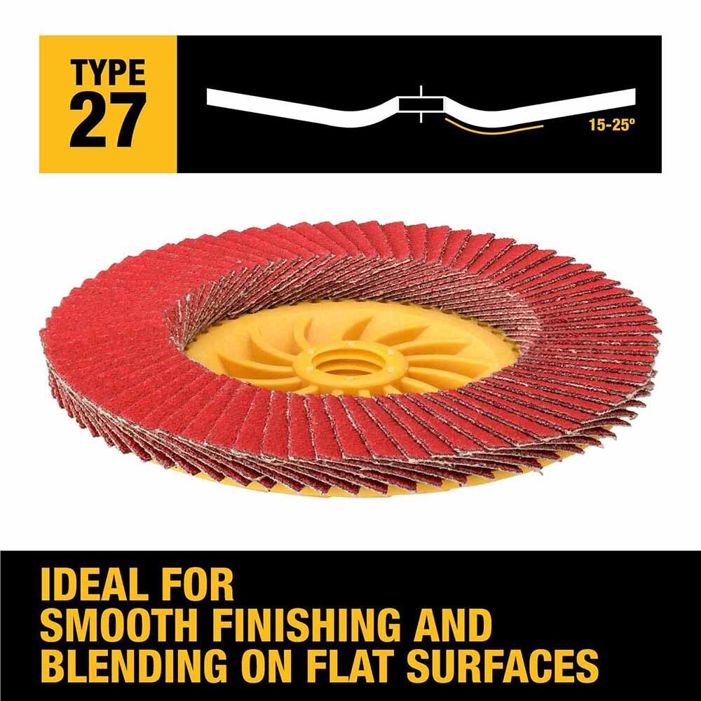 DeWalt DWA8282HCTR ELITE SERIES 4-1/2X5/8-11IN 80G T27 Trimmable Flap Disc