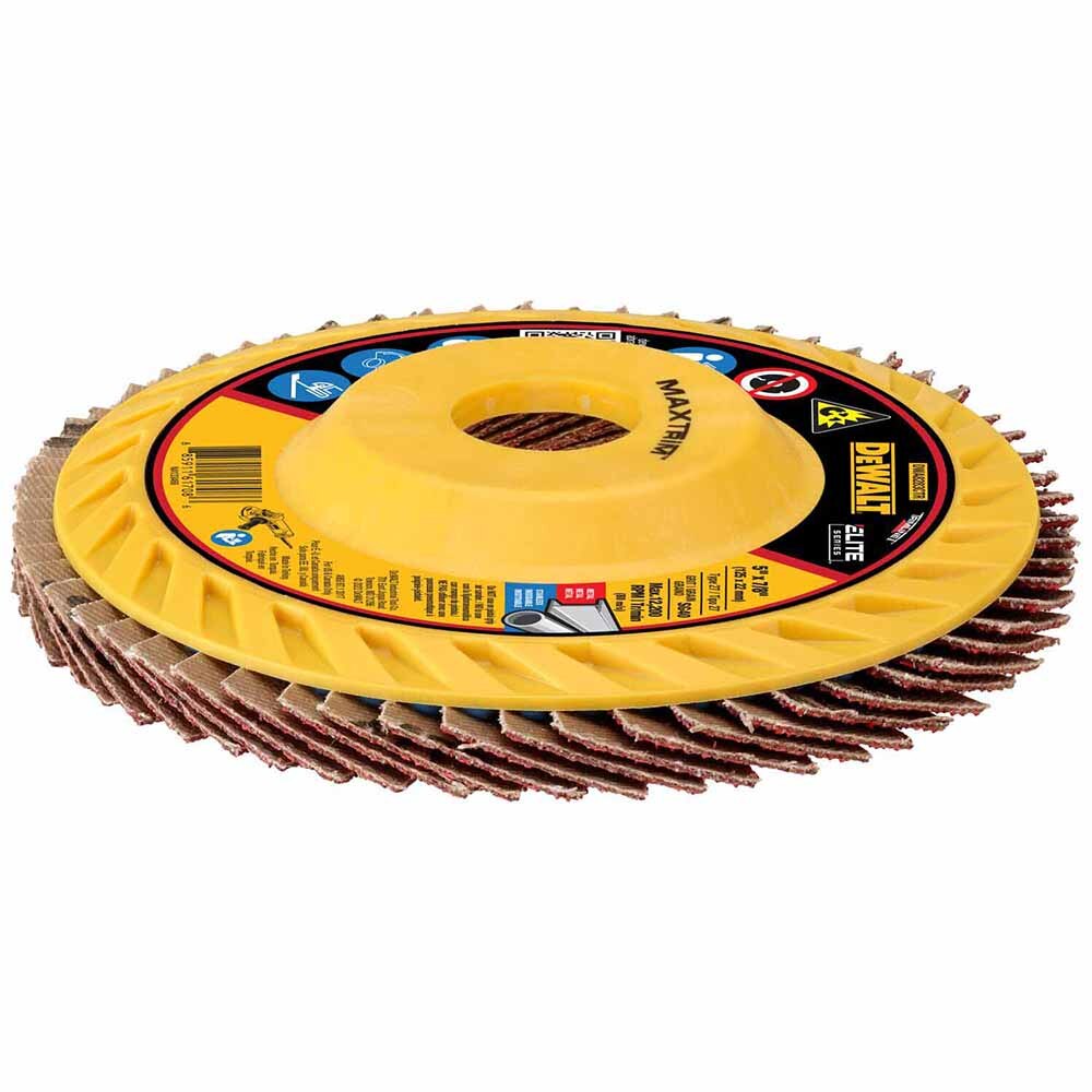DeWalt DWA8283CTR ELITE SERIES 5 X 7/8 40G T27 Trimmable Flap Disc
