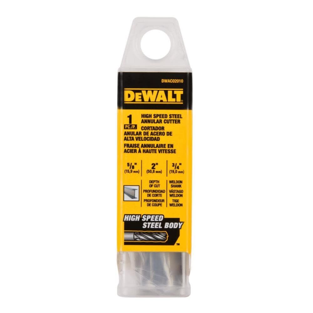 DeWalt DWAC02010 5/8IN X 2IN HSS Annular Cutter 3/4IN WD