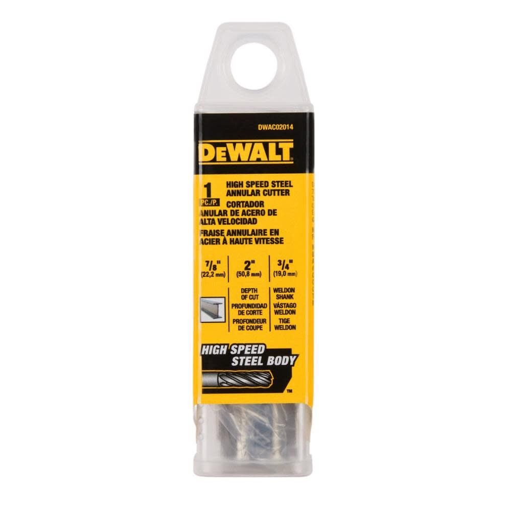 DeWalt DWAC02014 7/8In X 2In HSS Annular Cutter 3/4In WD