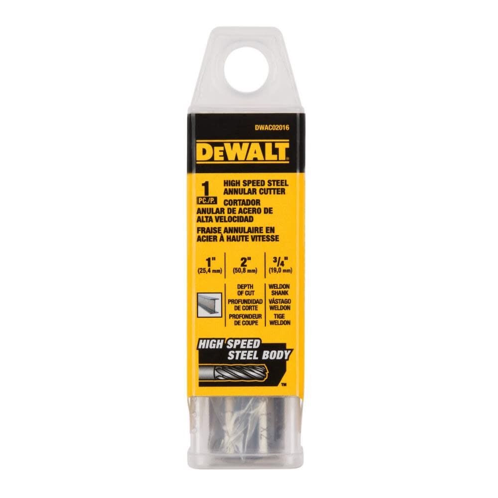 DeWalt DWAC02016 1In X 2In HSS Annular Cutter 3/4In WD