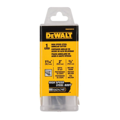 DeWalt DWAC02019 1-3/16In x 2In HSS Annular Cutter 3/4In WD