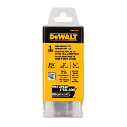 DeWalt DWAC02022 1-3/8In x 2In HSS Annular Cutter 3/4In WD