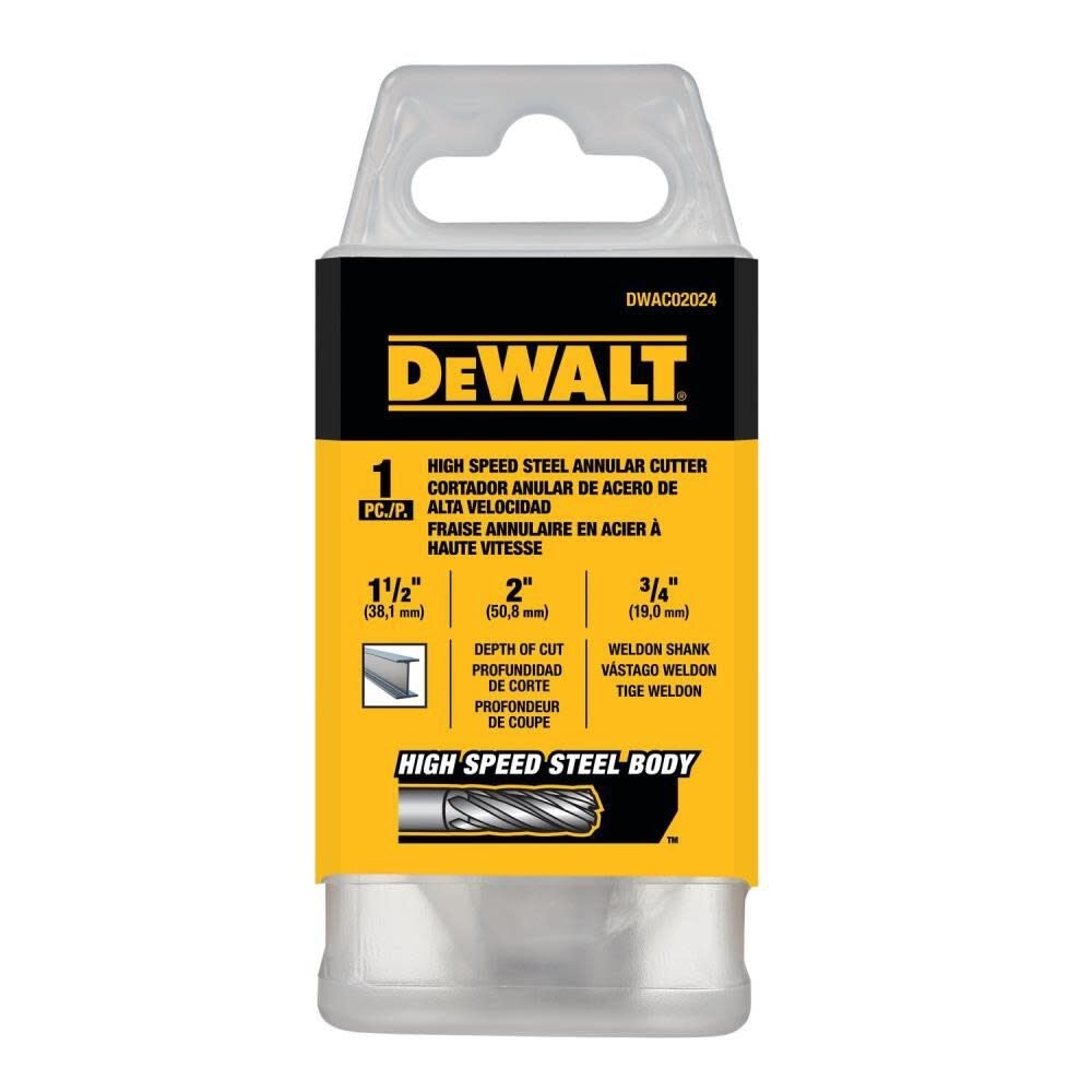 DeWalt DWAC02024 1-1/2In x 2In HSS Annular Cutter 3/4In WD