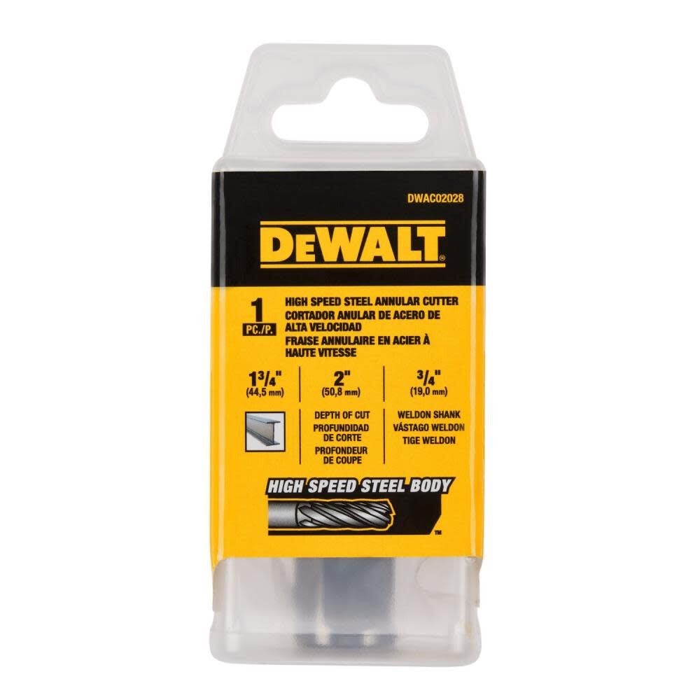 DeWalt DWAC02028 1-3/4In x 2In HSS Annular Cutter 3/4In WD
