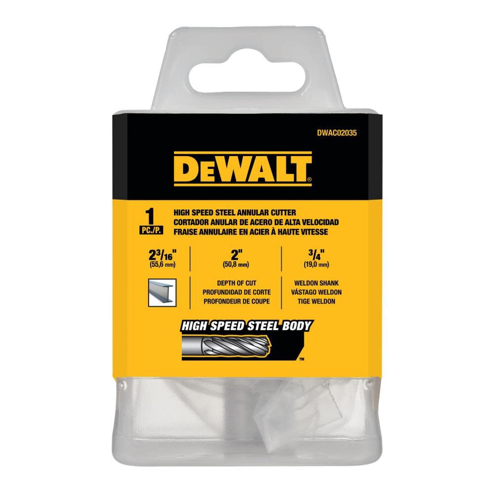 DeWalt DWAC02035 2-3/16In x 2In HSS Annular Cutter 3/4In WD