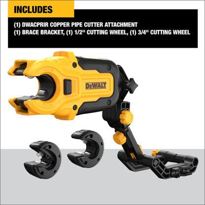DeWalt DWACPRIR Impact Connect Copper Tubing Cutter with Brace Bracket 1/2"-1" Capacity , Includes 1/2" and 3/4" Cutting Wheels