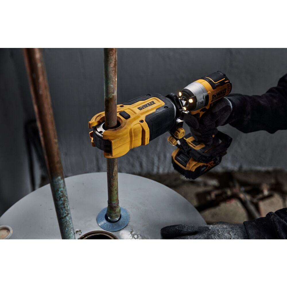 DeWalt DWACPRIR Impact Connect Copper Tubing Cutter with Brace Bracket 1/2"-1" Capacity , Includes 1/2" and 3/4" Cutting Wheels