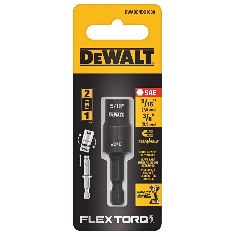 DeWalt DWADEND51638 5/16 & 3/8 Socket w/ Short Extension