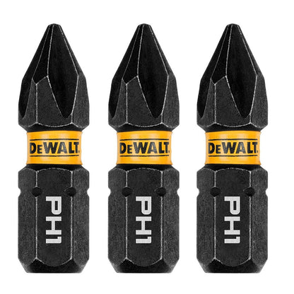 DeWalt DWAF1PH1IR3 PH1 FLEXTORQ 1/4 x 1in Impact Driver Bits, 3-Pack