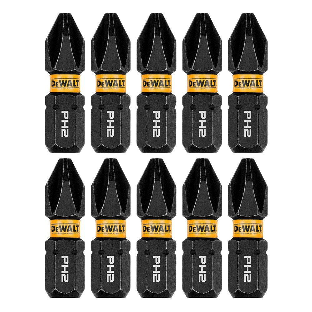 DeWalt DWAF1PH2IR10 PH2 FLEXTORQ  1/4 x 1in Impact Driver Bits, 10-Pack