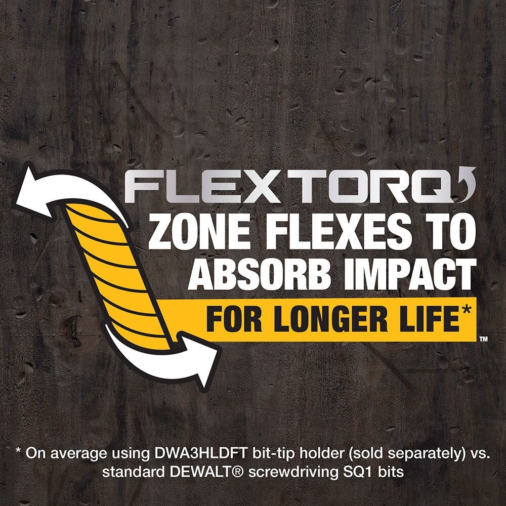 DeWalt DWAF1SQ1IR3 SQ1 FLEXTORQ 1/4 x 1in Impact Driver Bits, 3-Pack