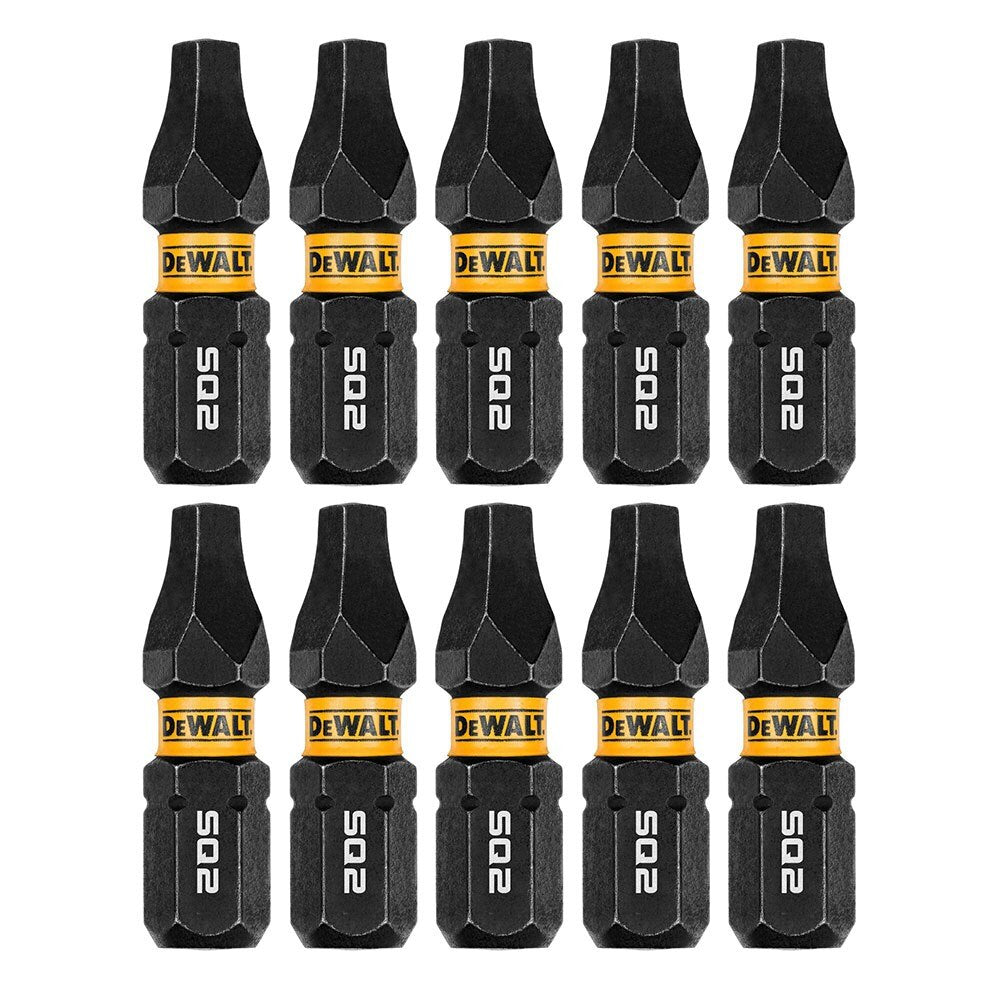 DeWalt DWAF1SQ2IR10 SQ2 FLEXTORQ  1/4 x 1in Impact Driver Bits, 10-Pack