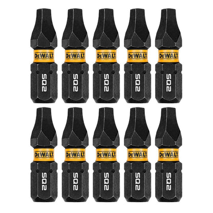 DeWalt DWAF1SQ2IR10 SQ2 FLEXTORQ  1/4 x 1in Impact Driver Bits, 10-Pack