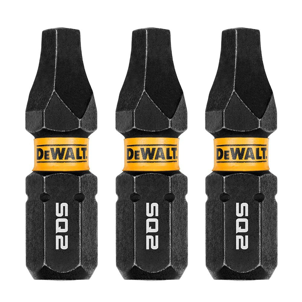 DeWalt DWAF1SQ2IR3 SQ2 FLEXTORQ 1/4 x 1in Impact Driver Bits, 3-Pack
