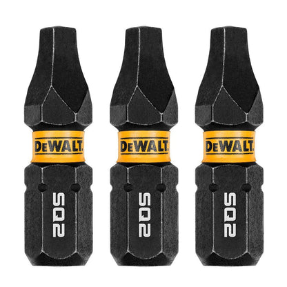 DeWalt DWAF1SQ2IR3 SQ2 FLEXTORQ 1/4 x 1in Impact Driver Bits, 3-Pack