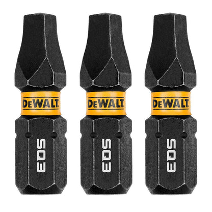 DeWalt DWAF1SQ3IR3 SQ3 FLEXTORQ 1/4 x 1in Impact Driver Bits, 3-Pack
