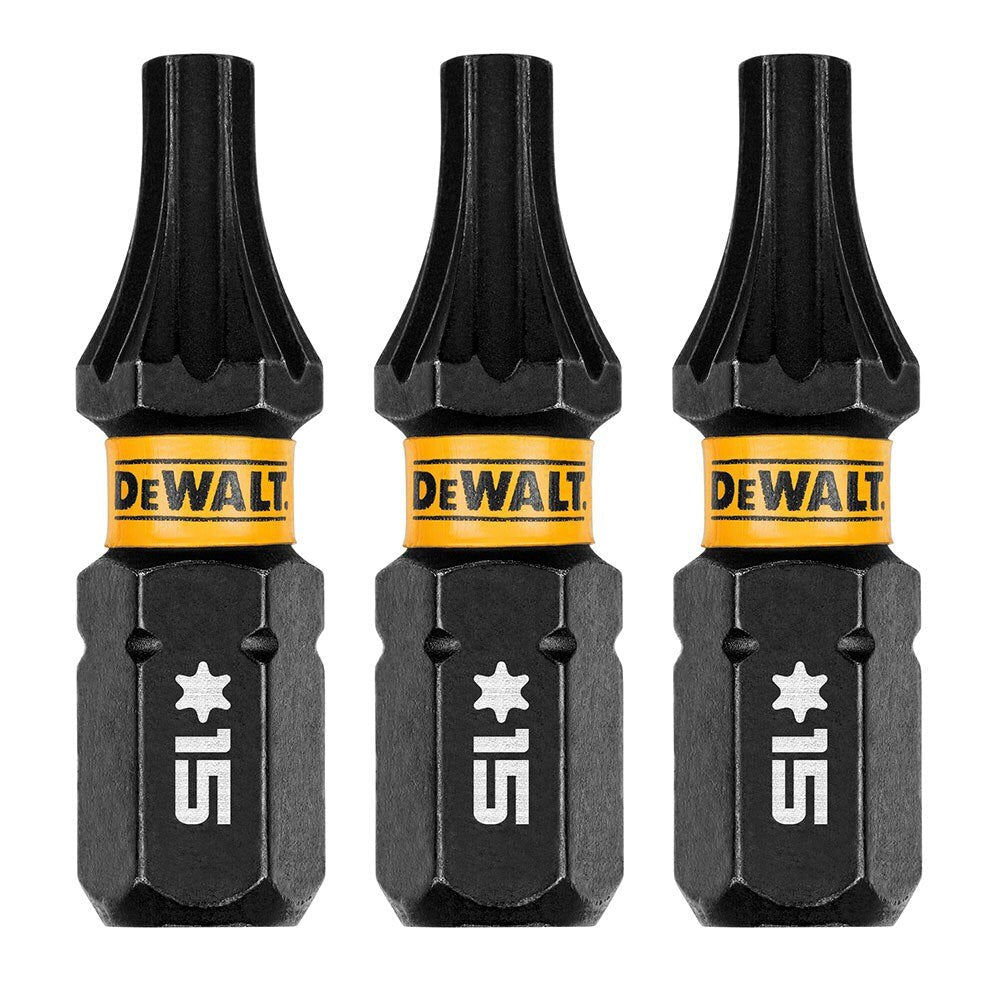 DeWalt DWAF1TX15IR3 T15 FLEXTORQ 1/4 x 1in Impact Driver Bits, 3-Pack