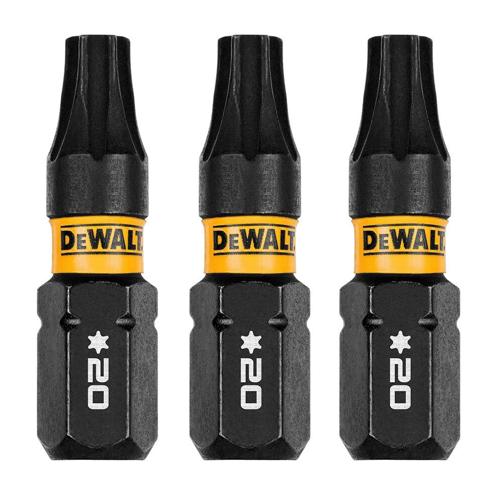DeWalt DWAF1TX20IR3 T20 FLEXTORQ 1/4 x 1in Impact Driver Bits, 3-Pack