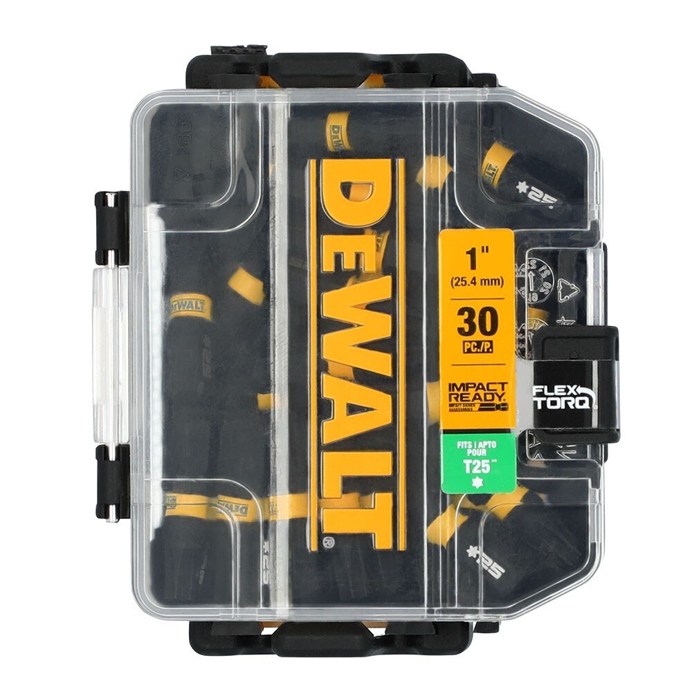 DeWalt DWAF1TX25IR30 T25 FLEXTORQ  1/4 x 1in Impact Driver Bits w/ Case, 30-Pack