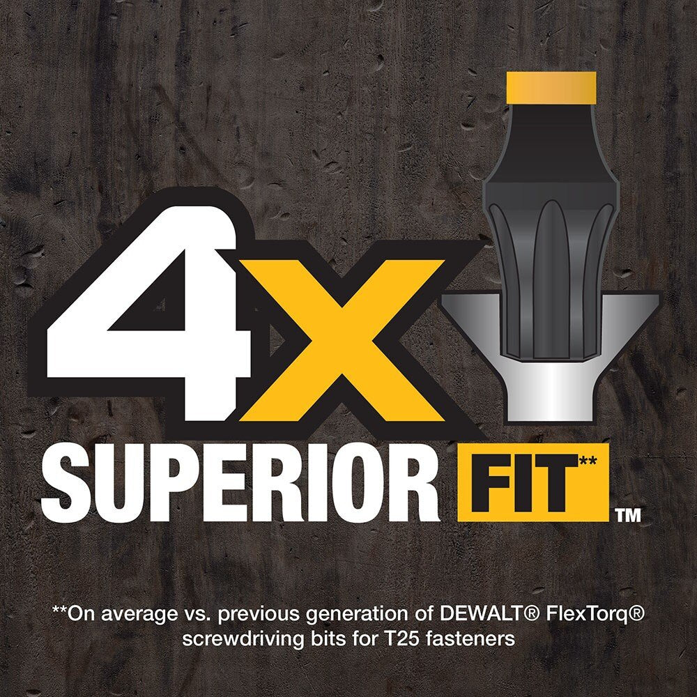 DeWalt DWAF1TX25IR30 T25 FLEXTORQ  1/4 x 1in Impact Driver Bits w/ Case, 30-Pack