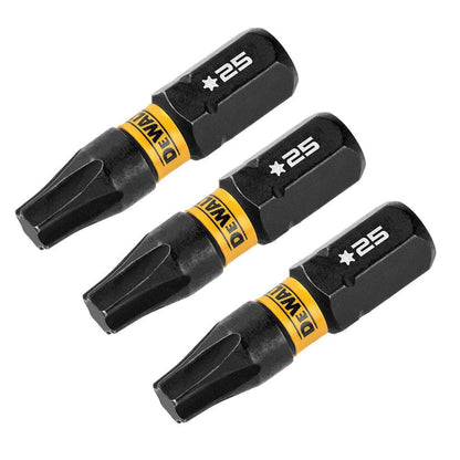 DeWalt DWAF1TX25IR3 T25 FLEXTORQ 1/4 x 1in Impact Driver Bits, 3-Pack