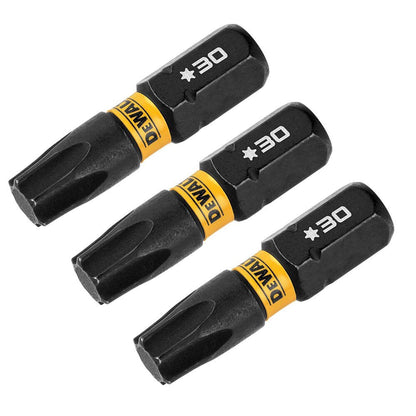 DeWalt DWAF1TX30IR3  T30 FLEXTORQ 1/4 x 1in Impact Driver Bits, 3-Pack