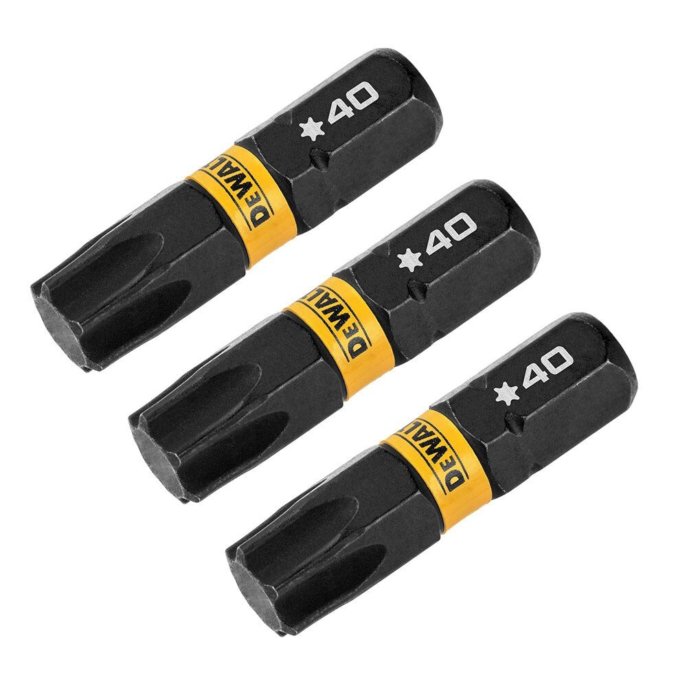 DeWalt DWAF1TX40IR3 T40 FLEXTORQ 1/4 x 1in Impact Driver Bits, 3-Pack