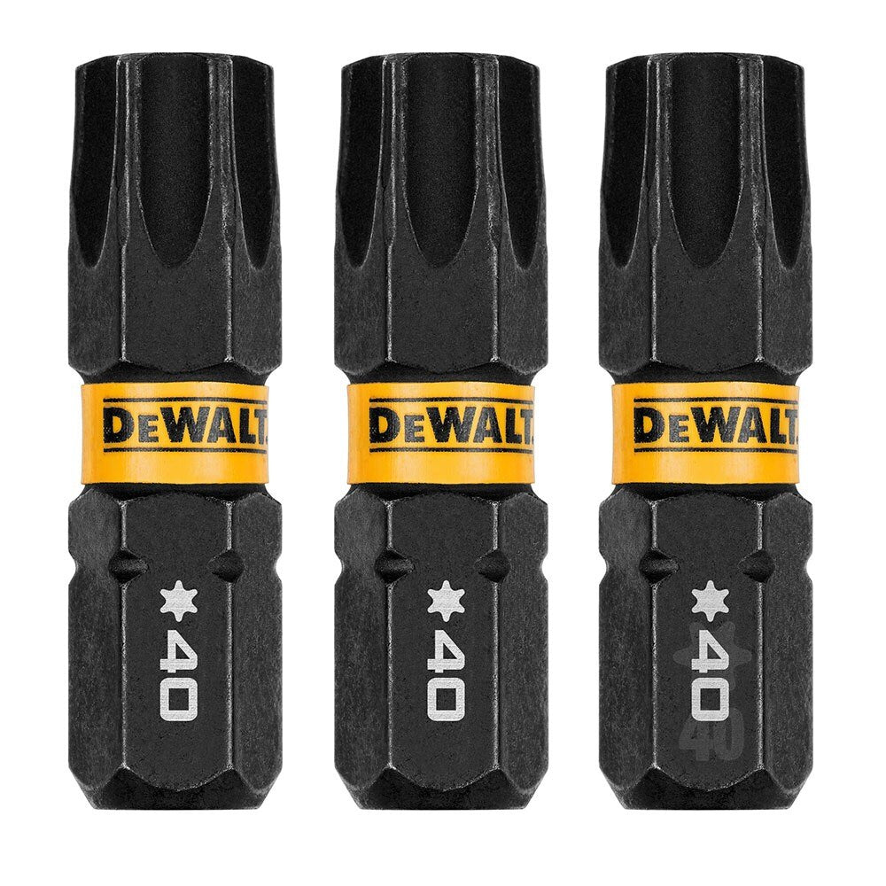 DeWalt DWAF1TX40IR3 T40 FLEXTORQ 1/4 x 1in Impact Driver Bits, 3-Pack