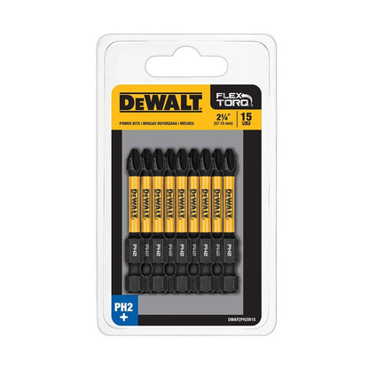 DeWalt DWAF2PH2IR15 PH2 FLEXTORQ  1/4 x 2-1/4in Impact Driver Bits, 15-Pack