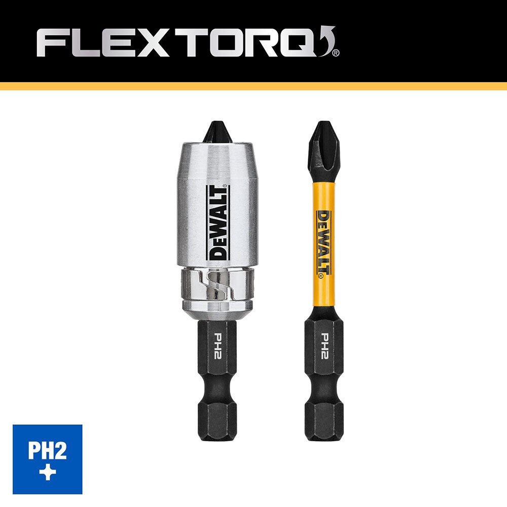 DeWalt DWAF2PH2IR2S PH2 FLEXTORQ  1/4 x 2-1/4in Impact Driver Bits w/ Magnetic Sleeve, 2-Pack