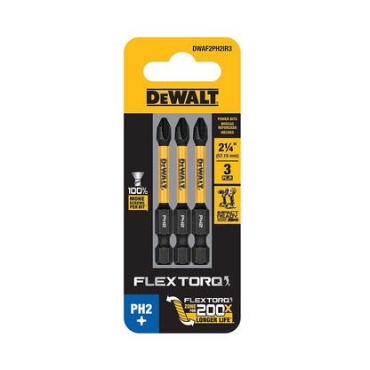 DeWalt DWAF2PH2IR3 3PK FLEXTORQ Impact Screwdriving Bits